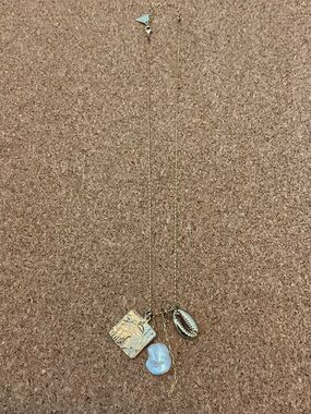 Serafina gold Shell and pearl charm necklace for Anthropologie